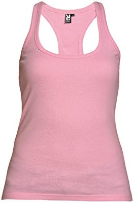 Women's 100% Cotton Tank Top Cami - Close Fitting 1 1/4" Wide Straps - Light Pink Size: M
