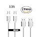 Netdot Gen7 Nylon Braided USB-C Magnetic Fast Charging Cable Compatible with Type-C Smartphone(3.3ft USB-C/2 Pack Silver)