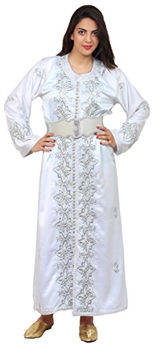 Moroccan Caftan Women Handmade Embroidery Small To Large Complimentary Belt - Image 9