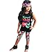 Mermaid Hair Don't Care 3PC Toddler Baby Girls Cute Mermaid Print T-Shirt + Pants with Headband Outfit Clothing Sets (5-6 Years, Black)