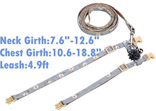 Cat Harness and Leash for Walking with Flower Patten - Thumbnail 2