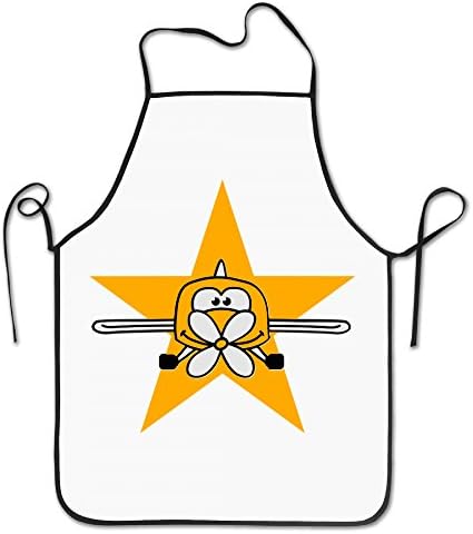 Lovely Commercial Grade Chef Polyester Apron For Women With Pockets Aprons For Men Aircraft Star Polyester Grill Machine Washable Adults Polyester Apron Bibs Gifts