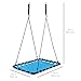 Best Choice Products 40x30in Kids Outdoor Large Heavy-Duty Mat Platform Tree Spinning Swing w/Rope, Metal Loops - Blue