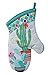 Kitchen Linen Set - Cactus Garden Design 4 Piece Bundle Includes 2 Terry Towels, 1 Oven Mitt, and 1 Potholder