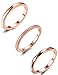JOERICA Rose 3Pcs 2mm Stainless Steel Women's Stackable Eternity Ring Band Engagement Wedding Ring Set 8