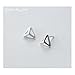 Helen de Lete Simple Pattern Minimalist Simplified 3D Triangle Sterling Silver Stud Earrings