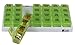 GMS 7 Day Pill Organizer Tray - Large with Removable Daily Pill Boxes with 4 Compartments Each for Storing and Organizing Medications, Supplements, Vitamins, Pain Relievers, and Prescriptions - Green