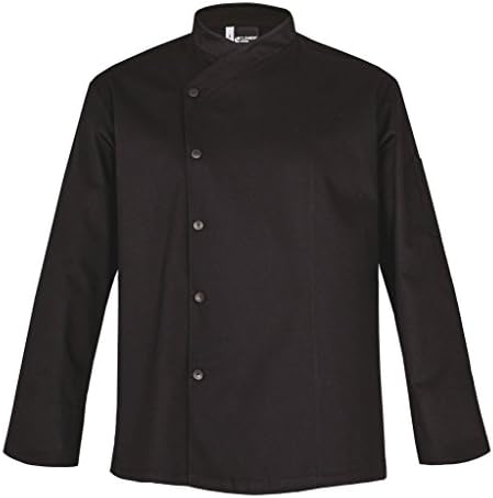 SFAX Long Sleeve Culinary Chef Jacket with Kimono Collar by Clement Design (L - 40/42 - T2, Black)