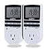 Light timer,Smart digital timer,Plug in timer with 3 prong outlet,7 Day Weekly Programmable Outlet with Timer,Appliance Timer with Outlet (2 pack)