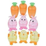 Bunny, Carrot, and Chick - Plastic Shaped Fillable Easter Egg Containers
