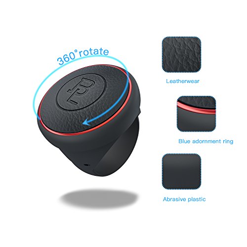 TOENNESEN Steering Wheel Spinner Leather Silicone Car Booster Flat Compact Safe Power Handle for all Car Vehicle Red For beginners and ladies