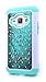 Galaxy Express 3 Case, Galaxy Luna Case, J1 2016 / Galaxy Amp 2 Case, NageBee [Hybrid Protective] Armor Soft Silicone Cover with [Studded Rhinestone Bling] Design Diamond Hard Case - Plum