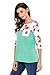 Annflat Anflat Women's Floral Patchwork Crewneck 3/4 Sleeve T-Shirt Loose Tunic Tops X-Large Green