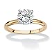 Round White Cubic Zirconia 14k Gold-Plated Solitaire Engagement Ring