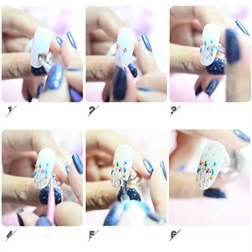 editTime 36 Colors Nail Dried Flowers 3D Nail Art Sticker, Flower Beauty Nail Stickers for Manicure, Natural Real Dry Flower Kit with a Curved Tweezers and a Nail Brush(4) - Thumbnail 5