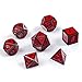 DnDnD Red D&D Game Dice,7 Die Polyhedral Metal Dice with Gift Metal Tin for RPG DND Dungeons and Dragons Dice Collector Board Game Player