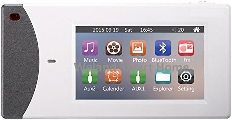 HELMER Bluetooth Digital Stereo Audio Amplifier in wall with Touch Screen, FM/SD/USB/AUX in Music Player, White