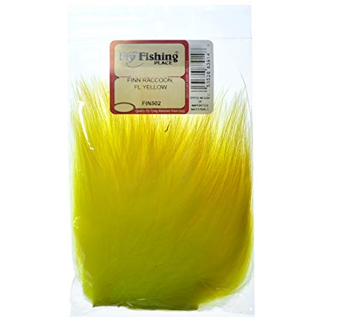 The Fly Fishing Place Fly Tying Materials - Finn Raccoon Fur Master Pack - 4 Fluorescent Colors - Red Yellow Fire Orange Chartreuse Tube Fly Streamer Hair