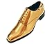 Bolano Chainz Men's Oxford Dress Shoes - Shiny Patent Modern Formal Dress Shoes for Men with Heel Chain - Designer Formal Shoes with Lace Tie (Gold/9.5)