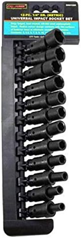 12-pc. 1/4" Drive Universal Swivel Impact Socket Set - Metric
