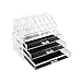 Amzdeal Arcylic Makeup Organizer 2 Piece 3 Layers Jewelry and Cosmetic Storage Display Box