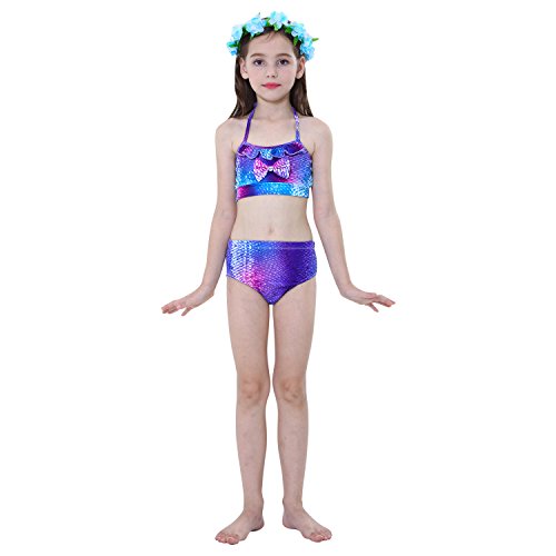 Kokowaii Fancy Girl's Swimming Mermaid Tail Mermaid Swimsuits with Monofin - Thumbnail 6