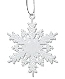 Set of 96 Mini Snowflake Christmas Ornaments Winter Wedding Favor Birthday Party Theme Decoration for Girls - Iridescent White Glitter - 2.5 Inch