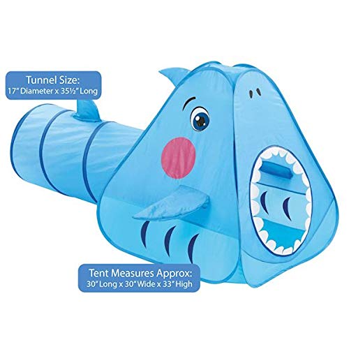 E.P. Indoor/Outdoor Shark Play Tent with Tunnel