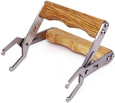 Stainless Steel Bee Hive Frame Puller With Wood Handle, Beekeeper Frame Holder Grip, Gripper Lifter Tool for beekeeping Supplies (1)