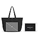 SMRITI Large Canvas Tote Bags for School Work Travel and Shopping (Large, 2 Black)