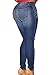 Sidefeel Women Denim Destroyed Whisker Wash Skinny Jeans Large Blue