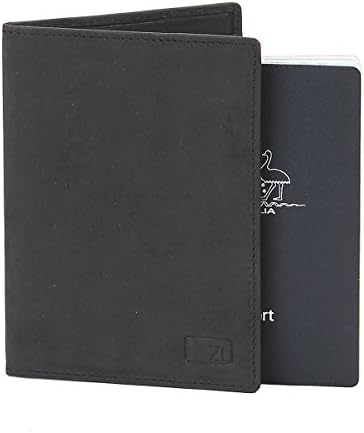 Cambridge Vintage Leather RFID Blocking Passport Holder, by Zoomlite (Black)