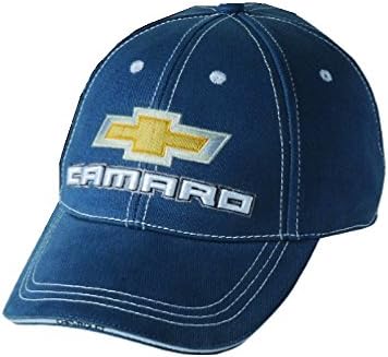 Chevrolet Camaro 3D Gold Bowtie Logo Hat (Slate Blue)