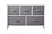 ALLZONE Dresser for Bedroom,Storage Chest Organizer, 5 Fabric Drawers Furniture for Closet, Kids Toy Organization,Wooden Table with Metal Frame, White/Gray