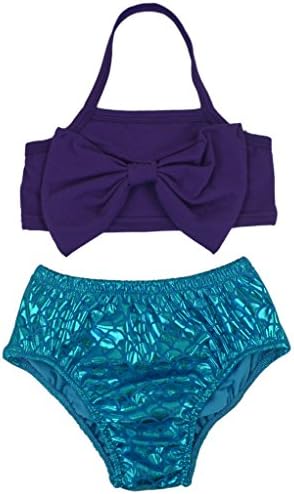 Carkoo Bowknots Mermaid Baby Girl Two Pieces Swimsuits Bikini Sets(0-6Months,...