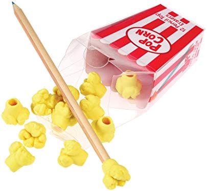 Gomas de borrar Popcorn Pencil Top (caja de 12): Amazon.es: Oficina y papelería