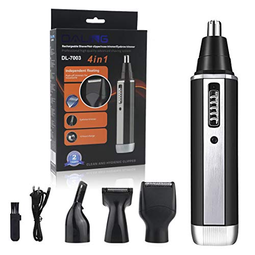 Rechargeable Nose Hair Trimmer 4 In 1 Ear hair Trimmer Eyebrow Trimmer Sideburns Trimmer Beard Trimmer Stainless Steel Waterproof Blade Personal Hair Remover Set