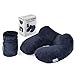 Travel Inflatable Pillow, Ultra Soft Velvet Air Neck Rest with Removable Washable Cover, Reduce Stiff Neck and Sleep Comfortably in Planes, Cars, Buses & Trains, Travel Storage Pouch Included
