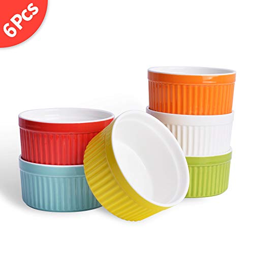 SZUAH Ramekins, Baking Ramekins, 8oz (4 INCH) for Souffle, Creme Brulee and Ice Cream(Set of 6, Assorted Colors) - Thumbnail 7