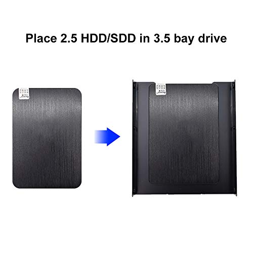 2 Pack SSD Mounting Bracket, Yeung Qee 2.5" to 3.5" SSD HDD Hard Disk Drive Bays Holder Metal Mounting Bracket Adapter for PC (Bracket)