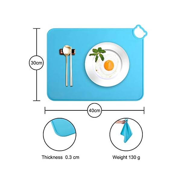 Silicone-Placemats-for-Kids-BabyDishwasher-Safe-Table-MatsToddlers-Portable-Food-Mat-Travel-Set-of-2-Gary-Blue Silicone Placemats for Kids Baby,Dishwasher Safe Table Mats,Toddlers Portable Food Mat Travel Set of 2 (Gary-Blue)