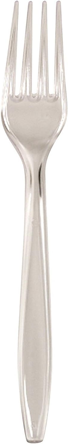 50 X Heavy Duty Clear Plastic Forks