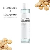 HD Beauty Chamomile + Macadamia Gentle Body Wash with Almond Oil, Rice Protein, Vitamin C and Vitamin E For Soothing and Hydrating Dry Skin, 6.0 oz.
