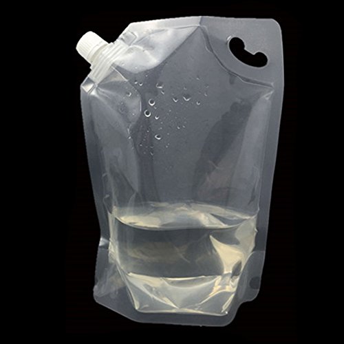 3.1x4.9 inch 50 Pieces 100 ML Clear Plastic Retail Stand up Liquid Juice Spout Bag with Oblique Mouth Portable Transparent Poly Beverage Drink Milk Empty Doypack Packaging Pouch - Thumbnail 5