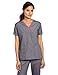 WonderWink Women's Charlie 5 Pocket Y-Neck Wrap Top, Pewter, Large
