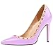 AOOAR Women's Studded High Heel Slip On Pointy Pumps