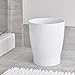 iDesign Small Round Plastic Bathroom Trash Can - Ideal for Bathroom or Office - White - Made in USA