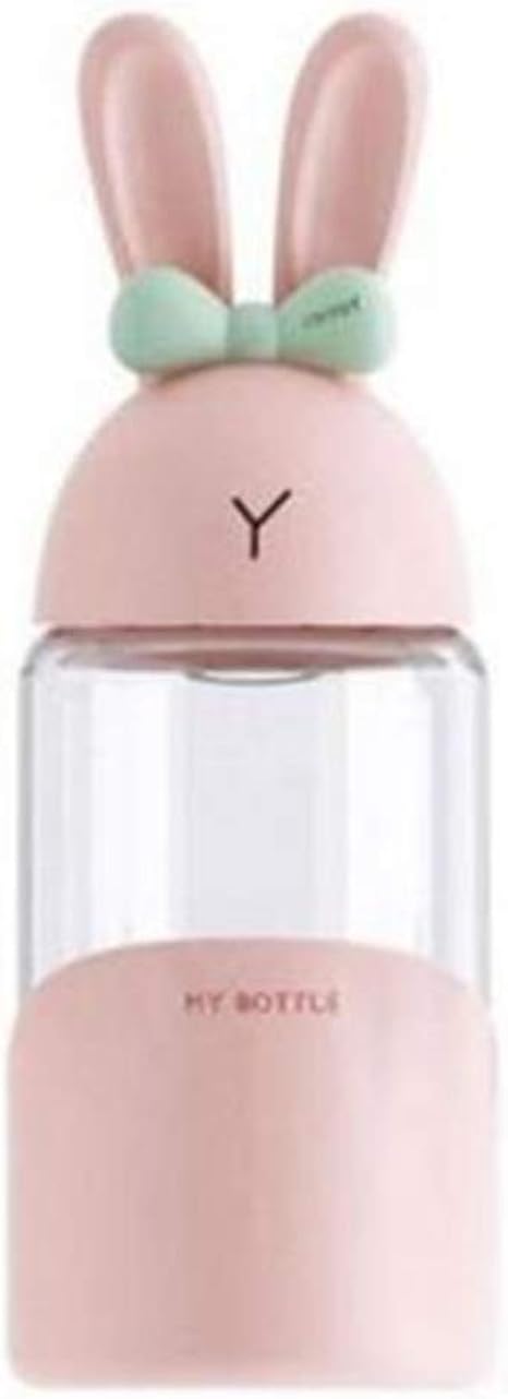 Amazon Co Jp ジャンーウェ ミニクリアボトル 水筒 グラス ウォーターボトル 340ml マイボトル かわいい 兎耳 直飲み 常温 子供 学生 アウトドア 携帯 ギフト プレゼント ピンク ホーム キッチン