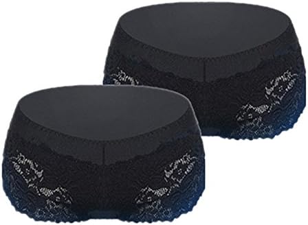 Women Menstrual Period Double Layer Leakproof Panties With Lace Edge Postpartum Bleeding Underwear (L, Black_1)
