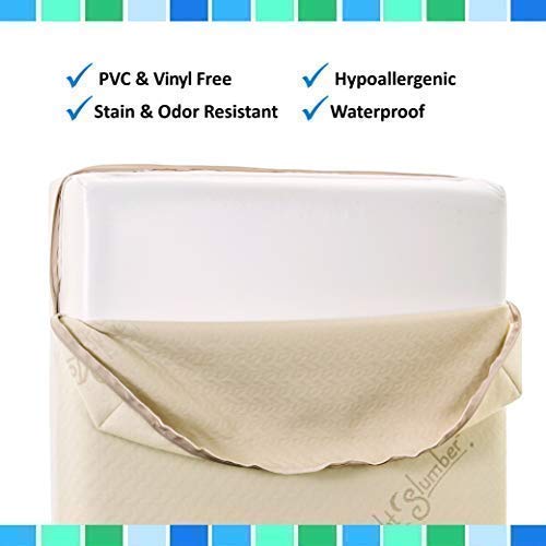 Moonlight Slumber Mini Crib Mattress 5" Dual Firmness: Baby Bluebird Waterproof Portable Crib & Toddler Bed Mattress : Cool Gel Memory Foam + Removable Plush Cotton Cover. Hand Made in USA (38x24x5)